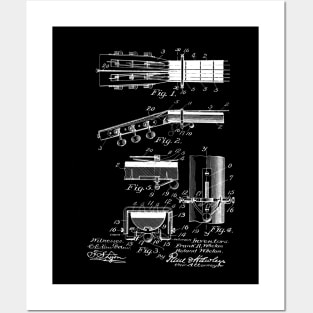 capo tasto for guitar Vintage Patent Drawing Posters and Art